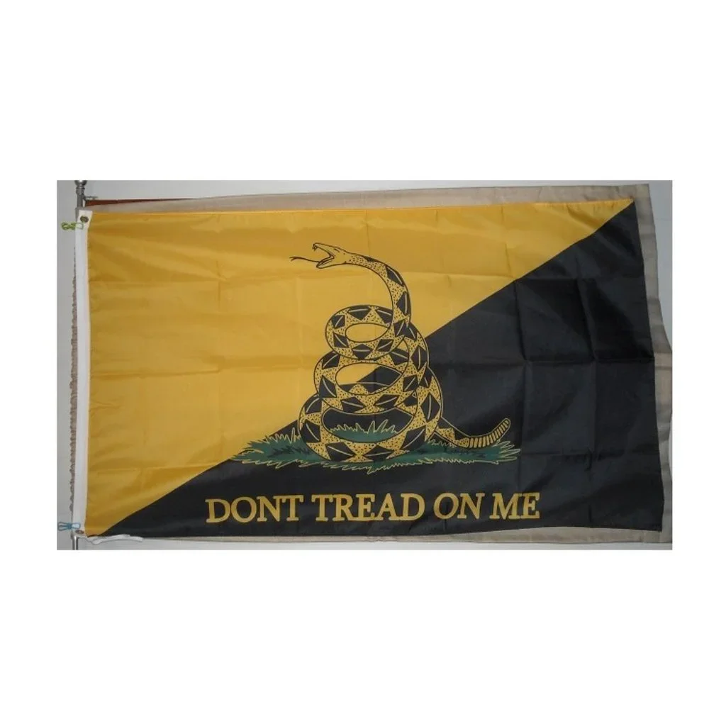 Anarcho-Capitalist Gadsen 3'x5' Yellow Black Flag Dont Tread On Me Rothbard